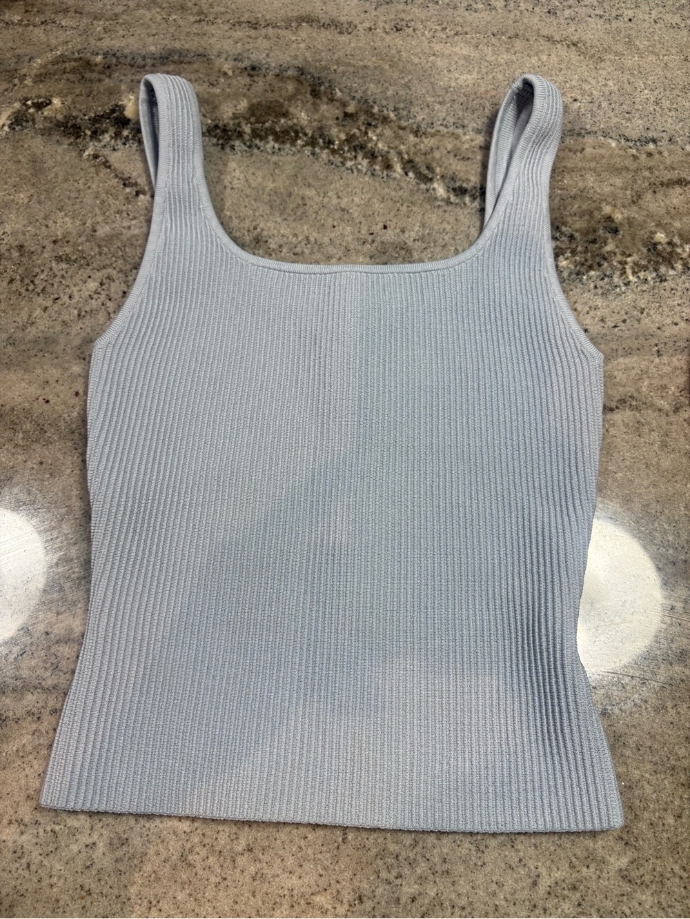 Babaton light blue Ribbed Tank Top XS